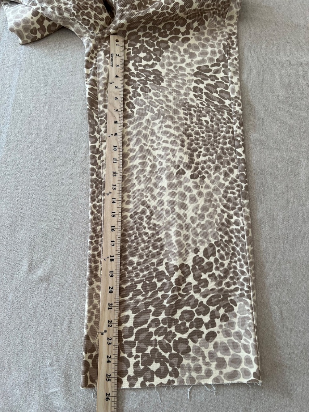 NWT OAT New York Light Leopard Print High Rise Wide Leg Jeans Cotton Size 12/31 - Picture 7 of 10